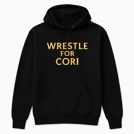 Wrestle For Cori Gold Letter Hoodie